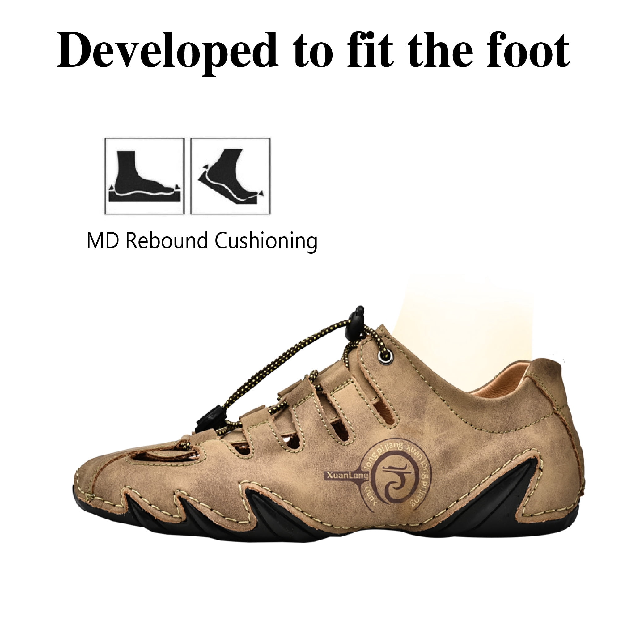 Casual Hiking Sandals Men\'s Brown Athletic Cushioned Closed Toe Fisherman Shoes Mens Closed Toe Sandals Outdoor Sports Lightweight Beach  main image 3