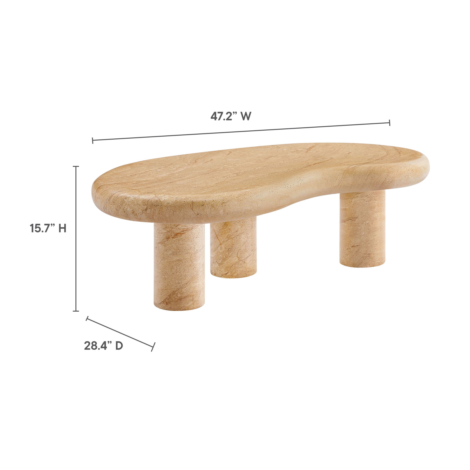 Elowen Coffee Table in Travertine