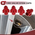 thumbnail image 2 of 4 Pcs Embouts de Valve de Pneu Style Fusée Couvre-Poussière Décoratifs 7x25.4mm Alliage d'Aluminium Rouge, 2 of 7