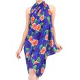 thumbnail image 2 of LA LEELA Women's Summer Beachwear Sarong Coverups Swimsuit Wrap Skirt Swim Cover up Bikini Beach Wraps for Women One Size Allover Hibiscus, Royal Blue, 2 of 4