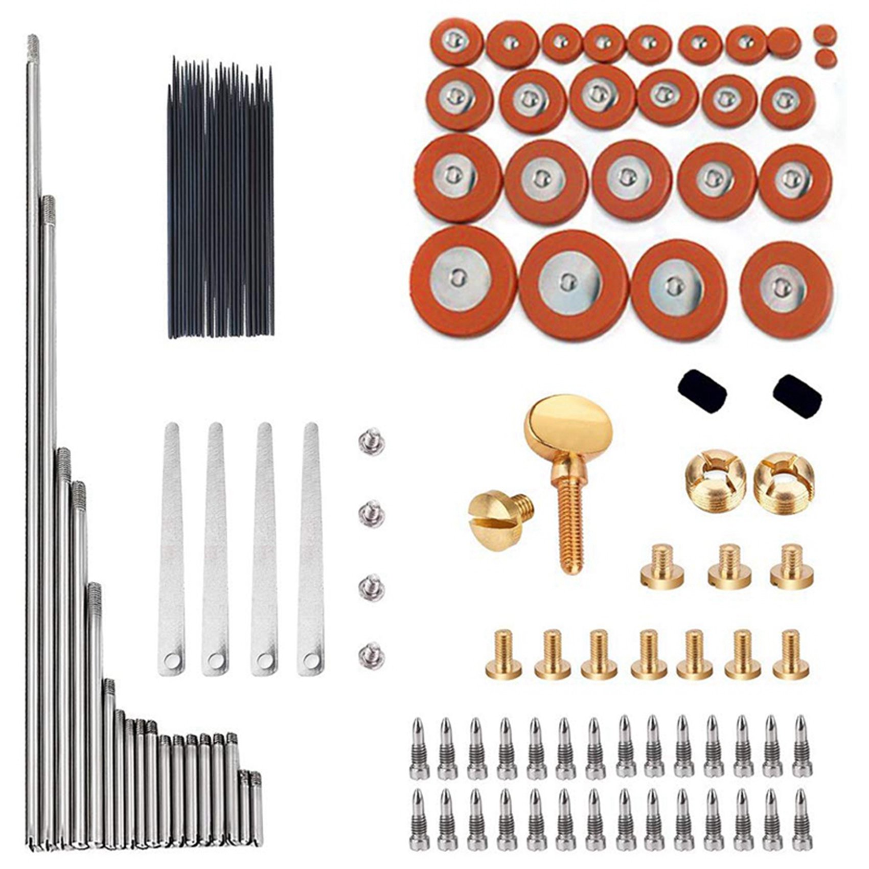 119Pcs Alto Sax Saxophone Repair Screws Springs Kit with 50cm Alto Saxophone Cleaning Cleaner Brush Sax Parts Tool