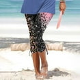 thumbnail image 2 of Oalirro Capris for Women Slim Fit Casual Summer Quick Dry Floral Print Beach Pants, 2 of 5