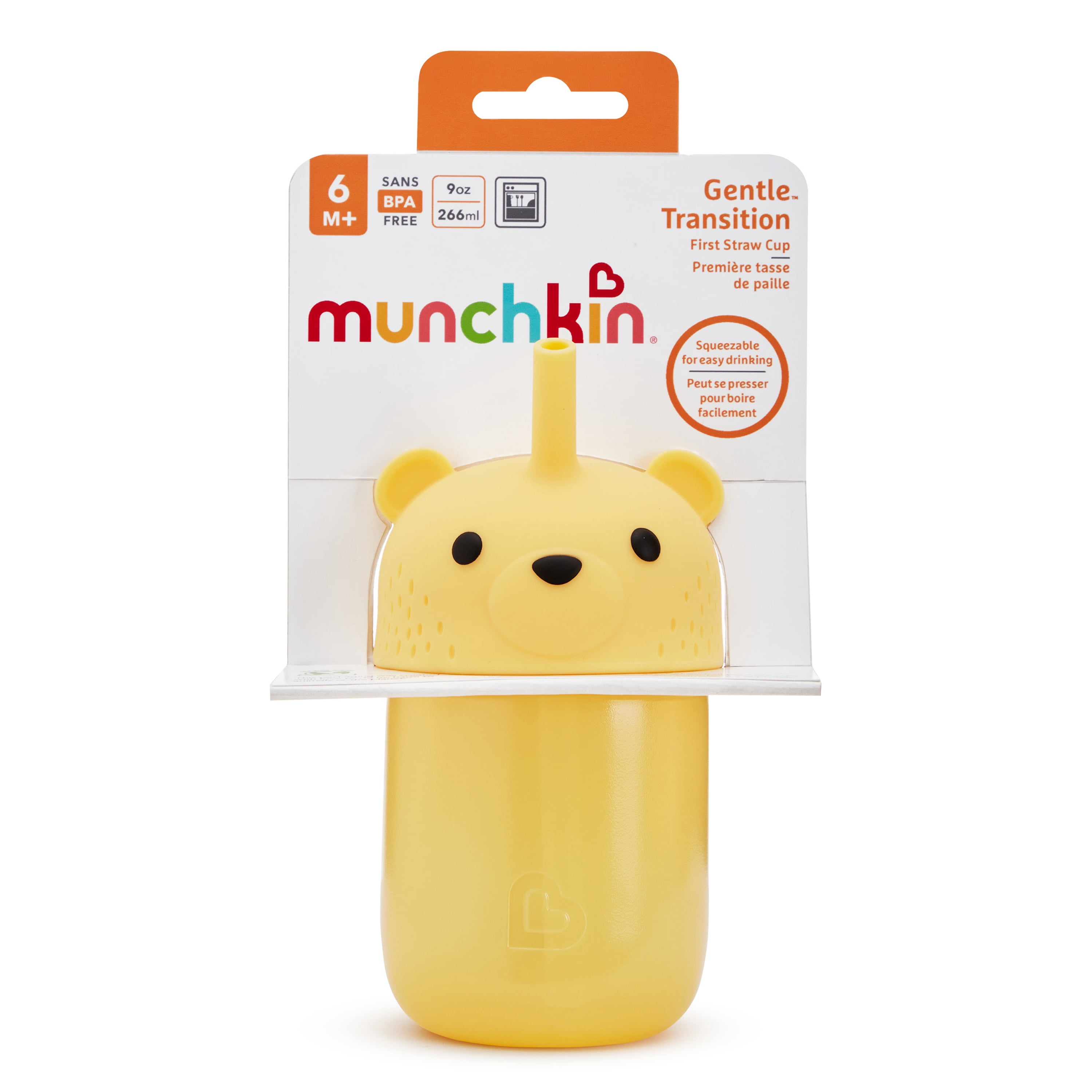 Munchkin Gentle Transition First Straw Cup - 9oz Honey Bear, Yellow