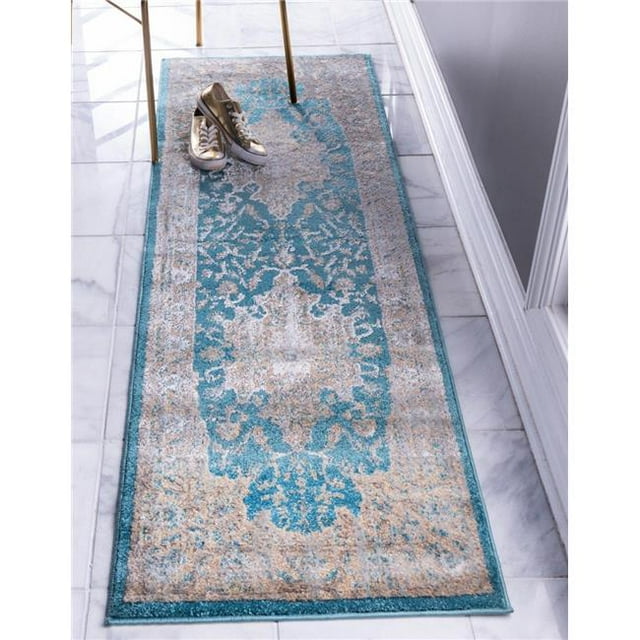 Unique Loom 3133707 2 Pi 2 Po x 6 Pi Amal Aurora Runner Rug&44; Sarcelle