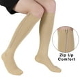 thumbnail image 4 of SAYFUT 2 Pairs 15-20 mmHg Zipper Compression Socks Closed Toe Knee High Compression Stockings for Men & Women, 4 of 8