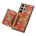 thumbnail image 4 of for Samsung Galaxy S24 Ultra Luxury Premium PU Leather + TPU Case with 3 Card Slots, Kickstand Back Case Floral Pattern Skin-Friendly Shock-resistance Cover for Samsung Galaxy S24 Ultra, Summer, 4 of 6