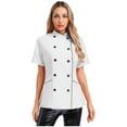 thumbnail image 1 of Miutii Women Chef Coat Short Sleeve Double-Breasted Chef Shirt Jacket Hotel Kitchen Work Uniform White M, 1 of 5