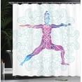 thumbnail image 4 of Ambesonne Yoga Shower Curtain, Mandala Boho, 69"Wx84"L, Purple Blue, 4 of 5
