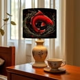 thumbnail image 6 of Vintage Linen Drum Lampshades Red Koi Fish Swirling Black Water Dramatic Splash Art 13"x13"x10" Light Shade for Table Lamps Floor Lamp Shades Lampshade Replacement Assembly Required, 6 of 8