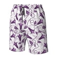 thumbnail image 6 of Uemuo Violets Flowers Pattern Men's Swim Trunks Hawaiian Beach Bathing Suit Swimsuits Beach Quick-Dry Shorts with Pockets-Large, 6 of 9