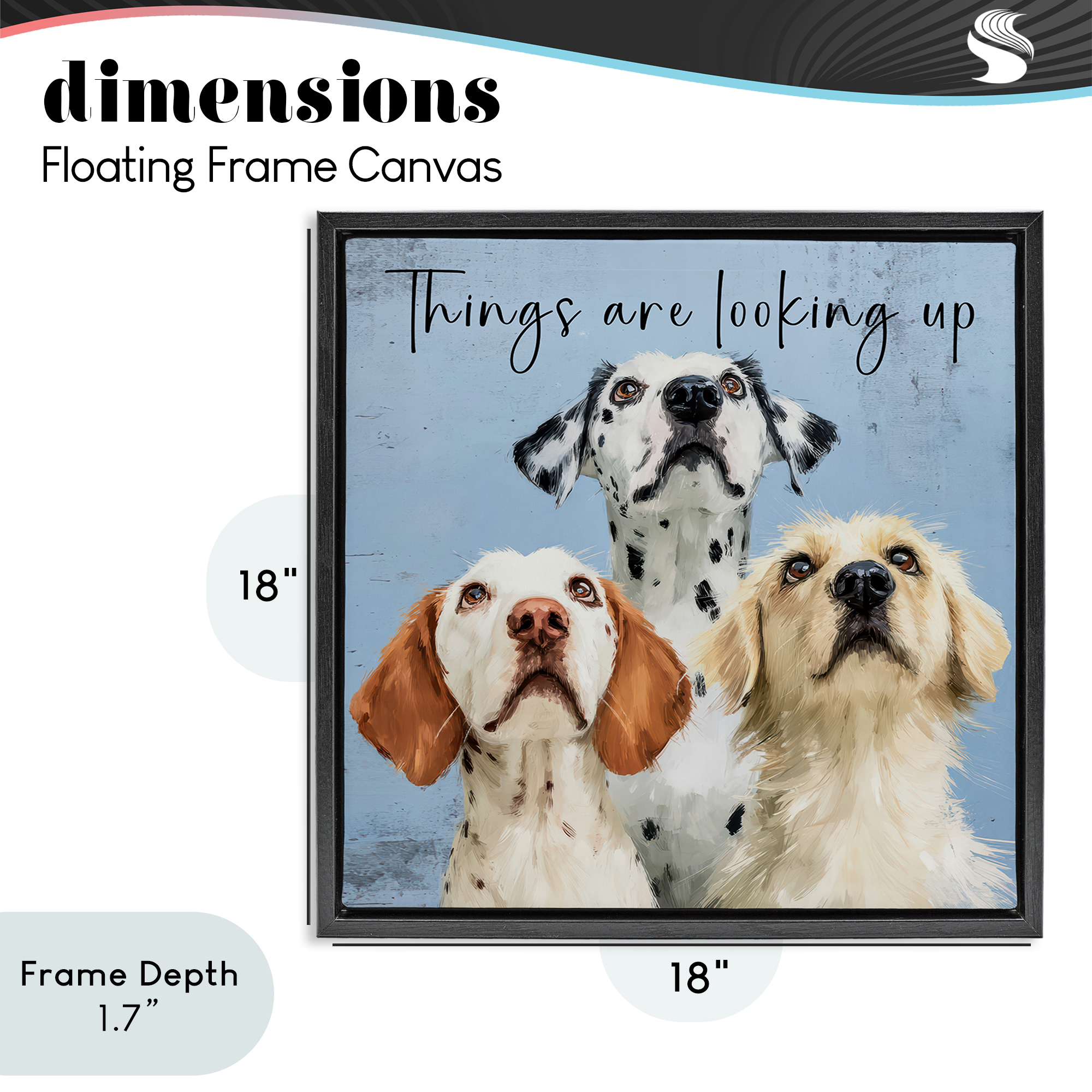 Stupell Industries Things Are Looking Up Black Framed Floater Canvas Wall Art, design by Kim Curinga