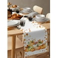 thumbnail image 3 of Orange Thanksgiving Table Runner Pumpkins Maple Leaves Autumn Tablerunners 16 x 72 Inch, Table Decorations Tabletop Scarf for Summer Gathering Holiday Farmhouse Kitchen Dining Decor, 3 of 6