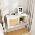 thumbnail image 6 of Wall Cabinet Storage-Rattan Floating Cabinet Slidding Doors,Wall Mounted Cabinet for Laundry Room,28INCH X 1PCS,White, 6 of 6