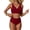 Wine, variant on Women's V-Neck Push Up Bikini Set High Waisted Ruched Swimsuit Two Piece with Padded Top Beach Vacation Swimwear, Blue M