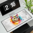 thumbnail image 3 of Watercolor Drip Manx Pop Art Colorful Portrait Artwork Desk Mat Full Keyboard Mouse Pad Cat Lover Kitten Owner Gifts Large Mousepad - 01009, 3 of 5