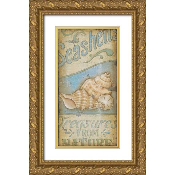 Lewis, Kim 11x18 Gold Ornate Wood Framed with Double Matting Museum Art Print Titled - Treasures from Nature