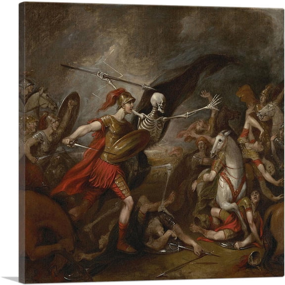 ARTCANVAS Joshua At The Battle Of Ai Attended By Death Canvas Art Print by John Trumbull - Size: 18" x 18" (0.75" Deep)