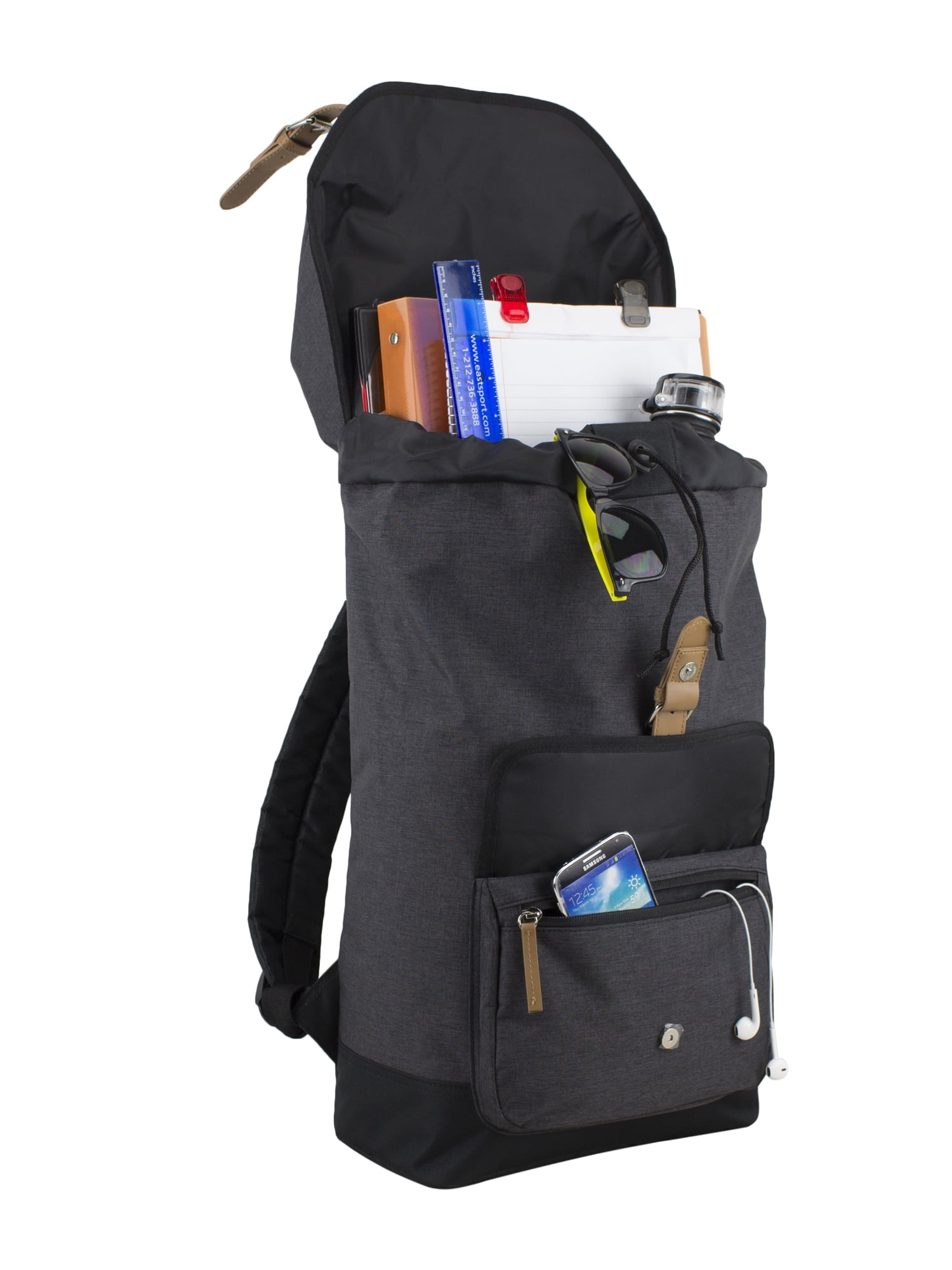 Fuel Unisex Top Loading Dual Buckle Backpack, Dark Gray