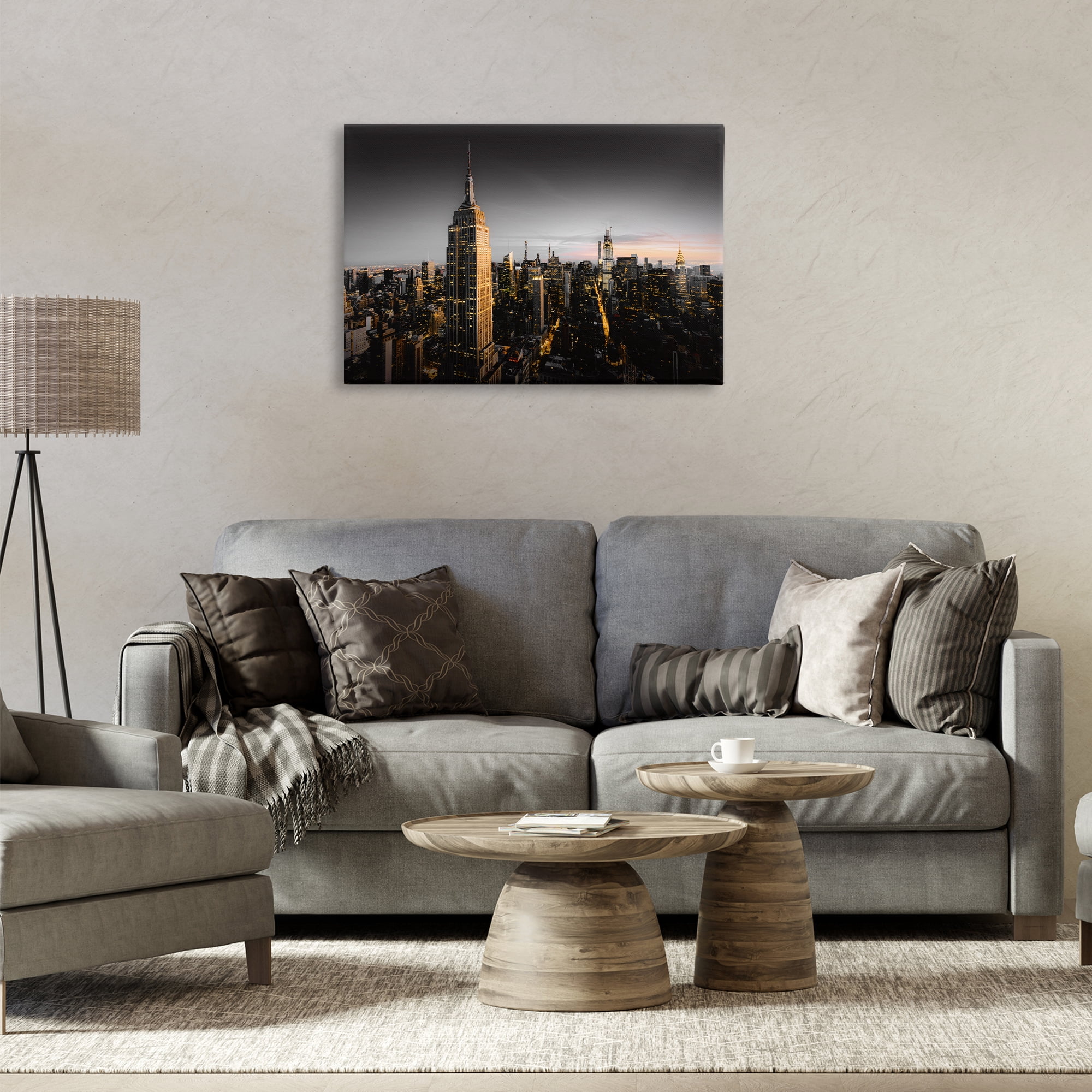 Stupell Industries Aerial City Horizon Scenic & Cityscapes Photography Wrapped Canvas Art Print Wall Art, 30 x 20