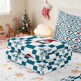 thumbnail image 5 of Manfei Santa Zipper Twin Comforter Sets with Fitted Sheet and 2 Pillowcases Holiday Zipper Bedding Set, Purple Gold, Xmas Reversible, 5 of 7