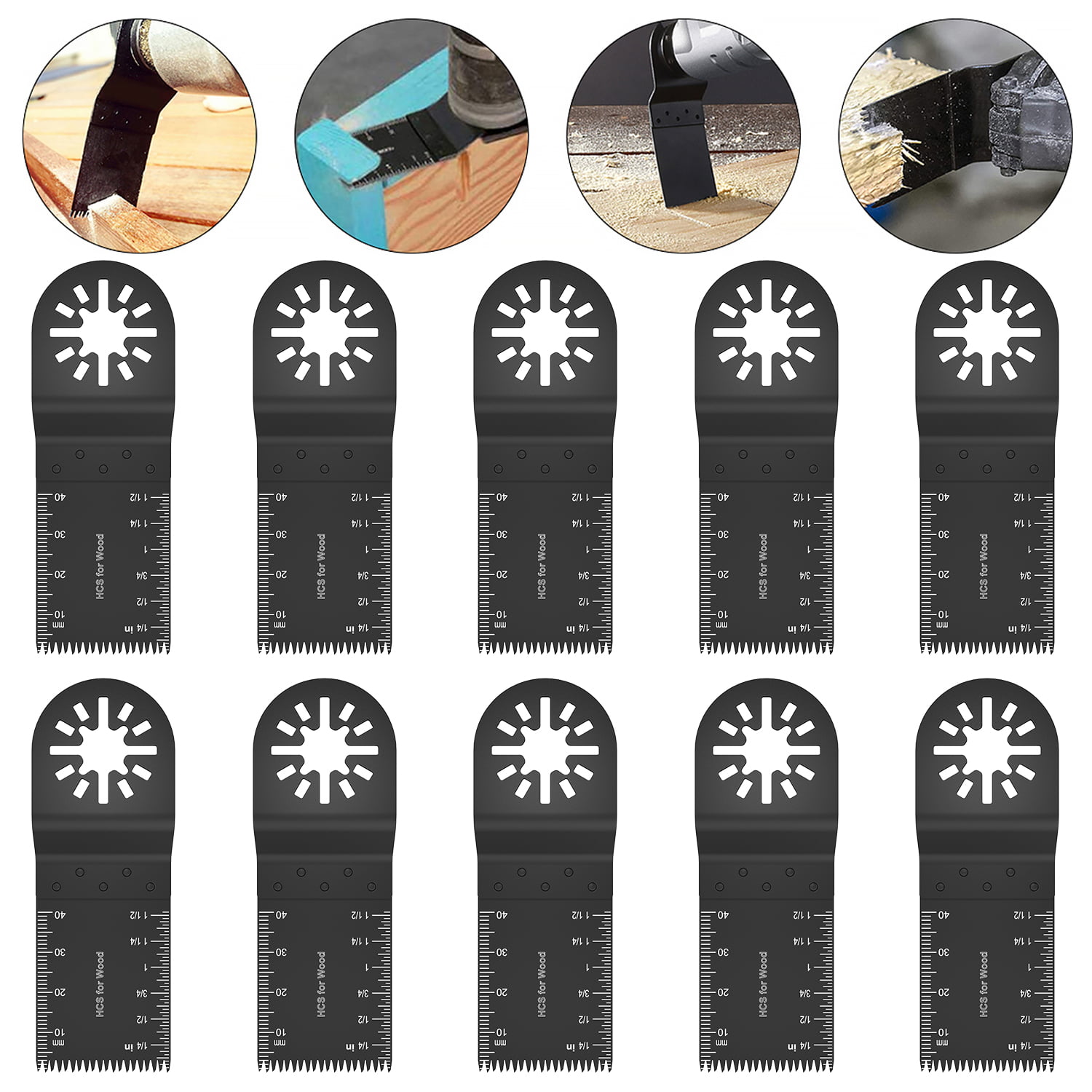 10X Wood Saw Blades carbon steel Oscillating Multitool Multi Tool Quick Release 