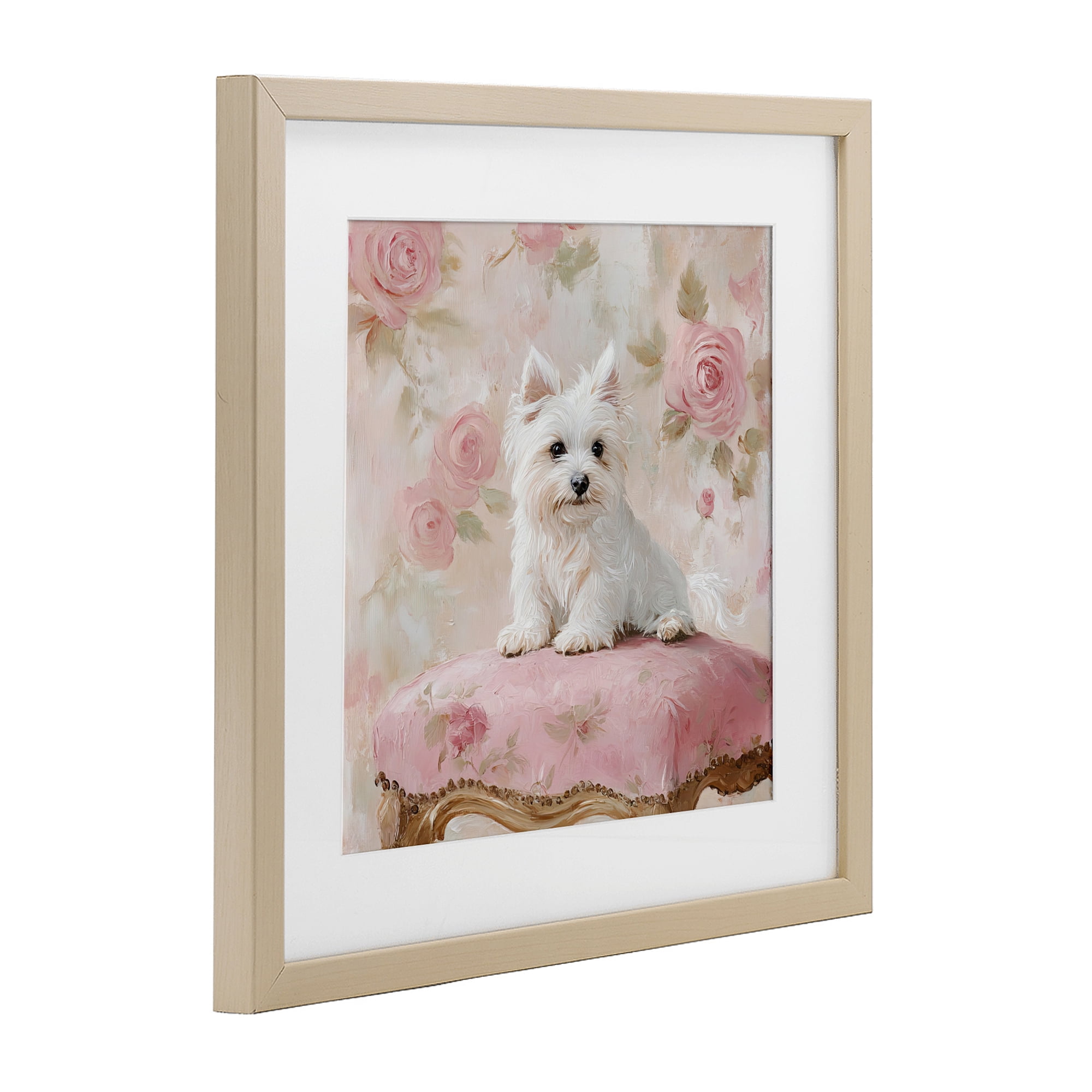 Stupell Industries Fancy Francesca Puppy Birch Framed Print Under Glass, design by Tina LeCour