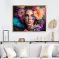 thumbnail image 2 of Designart Floral Sensual Woman Portrait I Floating Frame Wall Art, 2 of 5