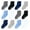 Grey Black Blue, variant on 12 Pack Non Slip Kids Toddler Baby Socks with Grips for 1-7 Years Boys Girls Cotton Crew Socks Multi Colors