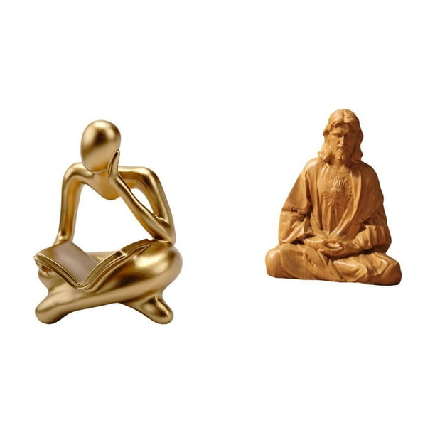Figura de lector abstracto Estatua Corazón de Jesús Figura del Corazón de Jesús Resina Arte decorativo Adecuado para regalar Decoración del ho