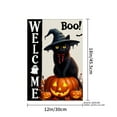 thumbnail image 4 of JOOCAR Halloween Black Cat Pumpkin Boo Welcome Linen Garden Flag for Fall Autumn Home Outdoor Garden Yard Door Decor 12x18 inch, 4 of 5