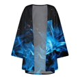 thumbnail image 4 of HCYSFG Womens Floral Print Kimono Cardigan Open Front Short Sleeve Lightweight Sheer Loose Fit Beach Cover Up Summer Layering Tops, 4 of 5