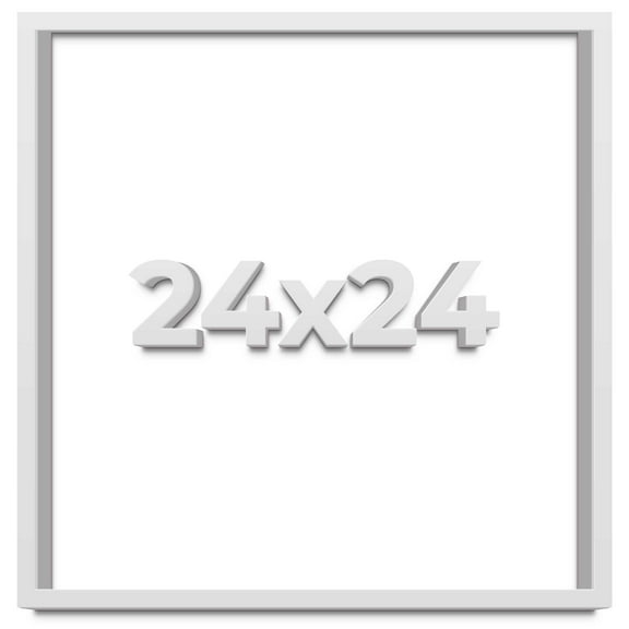 24x24 Shadow Box Frame White | 2 Inches Deep Real Wood Contemporary Shadowbox Display Frame | UV