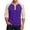 Purple, variant on Mens 3 4 Sleeve Shirt Patchwork Regualr Fit Lightweight V Neck Long Sleeve Patchwork Shirts Black L