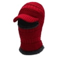 thumbnail image 1 of Linnome Thick Fleece-lined Knitted Hat Neck Warmer Face-protecting Pullover For Winter Warmth, 1 of 2