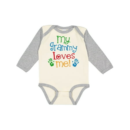 

Inktastic My Grammy Loves Me Gift Baby Boy or Baby Girl Long Sleeve Bodysuit