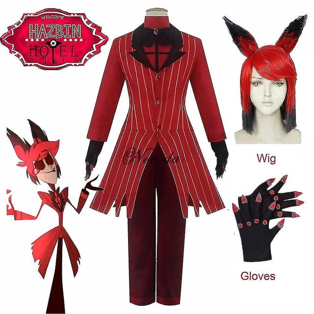Hazbin Cosplay Hotel Alastor uniforme Cosplay disfraz hombres mujeres disfraz de Halloween conjunto completo