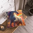 thumbnail image 5 of KLL Rainbow Sunset Cloud White Horse Decorative Throw Pillow Covers Velvet Soft for Couch Sofa Bedroom Living Room Outdoor (No pillow core)- 18"x18", 5 of 5