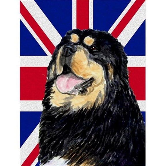 Tibetan Spaniel With English Union Jack British Flag Flag Canvas House Size