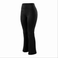 thumbnail image 6 of TGPMGRZ 28"/30"/32" Yoga Pants Women Wide Leg Yoga Pants with Pockets for Women Flare Leggings Bootcut Work Dress Pants #01 Black Size XXL, 6 of 6