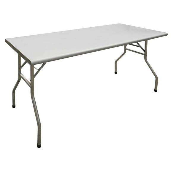 HUBERT Rectangular Stainless Steel Folding Table - 72"L x 30"W x 30 3/5"H