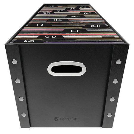 Snap-N-Store Vinyl Records Storage Box with 13 Count Record Guides  Black  Adults