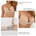 thumbnail image 4 of Sujetador con aros para mujer, camiseta de corte bajo, Color liso, Push Up, Copa 3/4, sujetador ajustable para todos los días, Color de piel 38C, 4 of 4