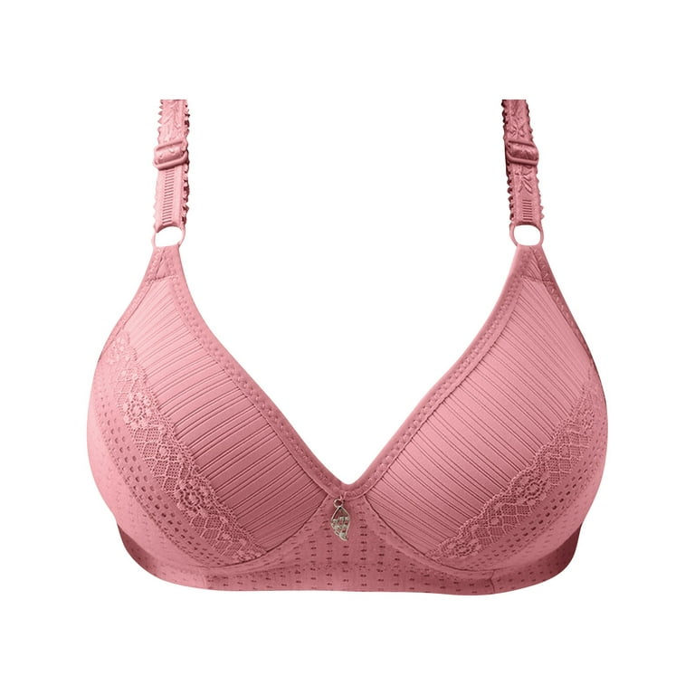 TQWQT Women Push Up Bra Plus Size No Underwire Soft Padding Lift Up T-Shirt  Bra Pink 44C