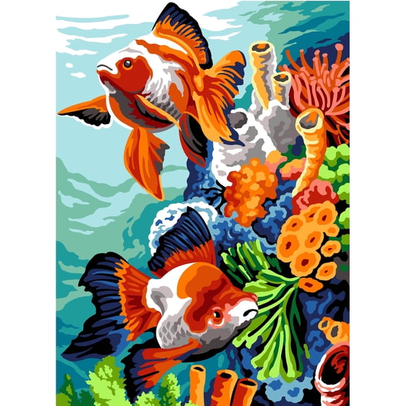 Needlepoint canvas for halfstitch without yarn Seabed SE929.695 Seg De Paris Printed Tapestry Canvas