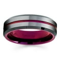 thumbnail image 2 of Black Tungsten Wedding Band Purple Tungsten Ring Anniversary Ring Men & Women 6mm Tungsten, 2 of 2