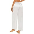 thumbnail image 2 of Ekouaer Womens Wide Leg Pajama Pants Satin Silk Casual Loose Elastic Waist Lounge Pants Pj Bottoms with Pockets, 2 of 6