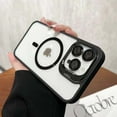 thumbnail image 3 of for iPhone 16 Pro Max Magnetic Phone Case, Transparent  Phone Case with Camera Stand Kickstand Slim Thin Shockproof Anti-Slip Anti-fall Bumper Protective Cases Cover With Lens Film,Black, 3 of 9