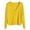 Yellow, variant on Fiaer Womens Cropped Knitted Cardigan Sweaters Long Sleeves Deep V Neck Oversized Button Down Solid Color Tops Yellow L