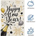 thumbnail image 3 of Happy New Year Garden Flag 12x18 Inch Double Sided Burlap Firework Christmas Yard Flags Champagne Balloon Celebration Banner for Winter Holiday Party Yard Outdoor Decoration(ONLY FLAG), 3 of 6