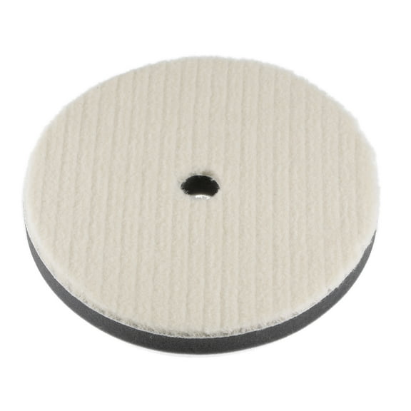 7" Wool Felt Sponge Polishing Pad Hook and Loop Buffing Wheel with Hole Coarse Polishing for Orbital Polisher